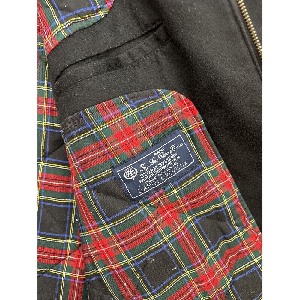 Daniel Cremieux Wool Coat Mens L Black Signature Collection Flannel Lined - Picture 9 of 12